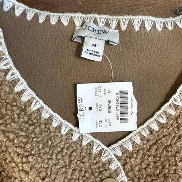 J. Crew Women's Sherpa Tan Teddy Jacket - Picture 4 of 9